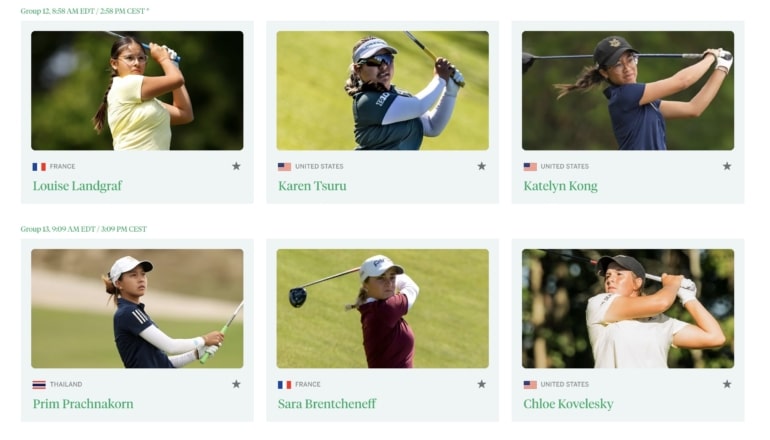 Augusta National Women's Amateur Départs