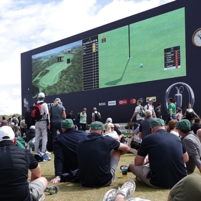 Spectators big screen Open Photo by Christian Petersen / GETTY IMAGES EUROPE / Getty Images via AFP