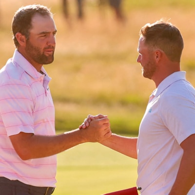 Wyndham Clark Scottie Scheffler Photo by Warren Little / GETTY IMAGES NORTH AMERICA / Getty Images via AFP