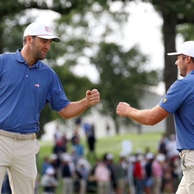 Scottie Scheffler Sam Burns Photo by Kevin C. Cox / GETTY IMAGES NORTH AMERICA / Getty Images via AFP
