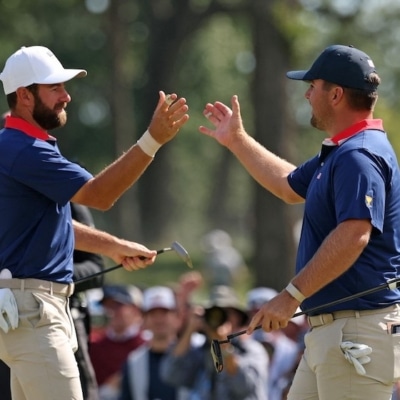 Chris Gotterup Cameron Young Photo by Michael Reaves / GETTY IMAGES NORTH AMERICA / Getty Images via AFP
